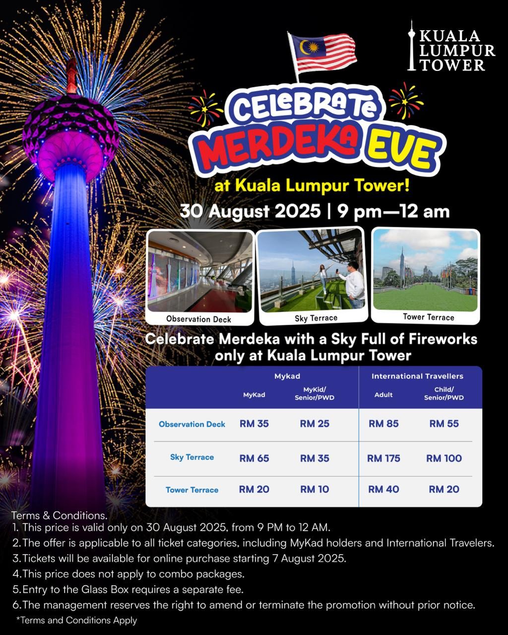 Klcc Merdeka Event KL Tower - Sambutan Ambang Merdeka 2025 di Menara Kuala Lumpur - Merdeka360